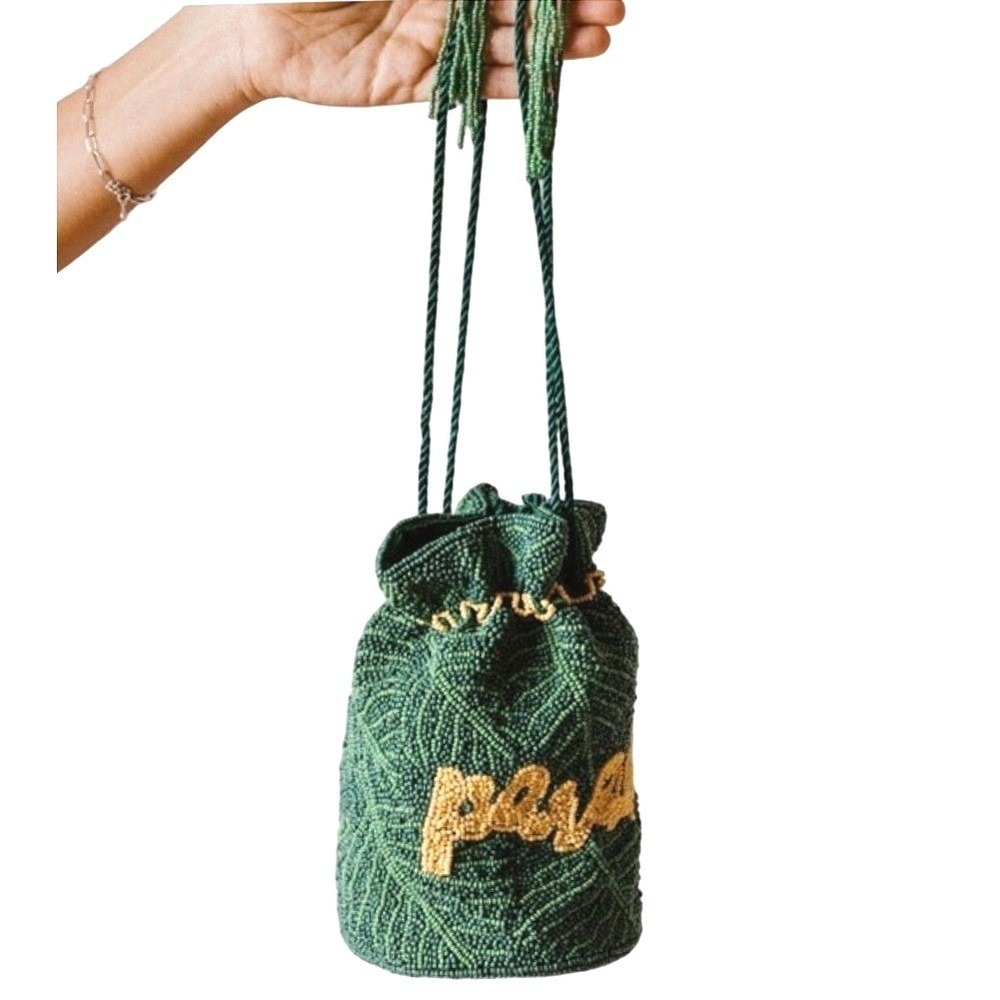 From St‎ Xavier Palm Springs Paradise  Beaded Drawstring Crossbody bag Revolve